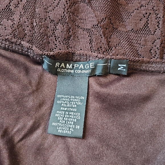 Rampage Brown Lace Sleeveless Top V-Neck Fitted Size M - Picture 3 of 4